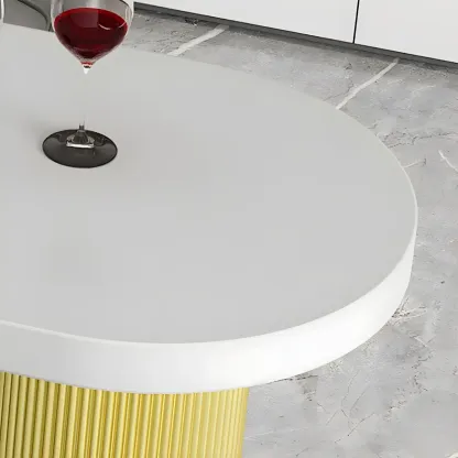 Glam Brown Wooden Free Form White Iron Storage Bar Tables Image - 8