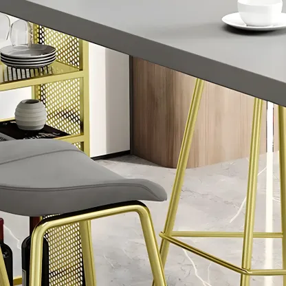 Glam Brown Wooden Free Form White Iron Storage Bar Tables Image - 10