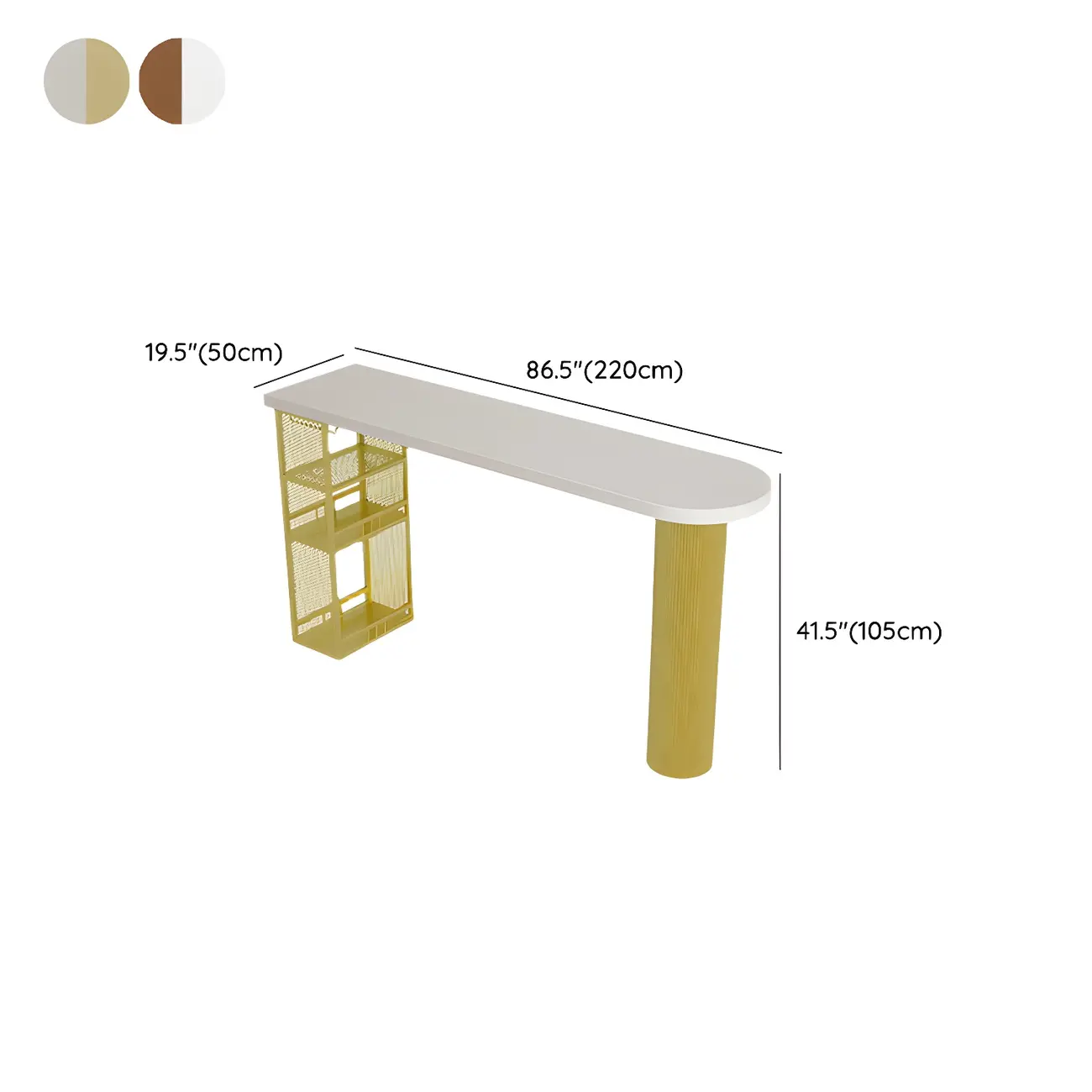 Glam Brown Wooden Free Form White Iron Storage Bar Tables Image - 21 | homeyfad