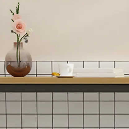 Rectangular Natural Wood Metal Trestle Bar Tables Image - 12