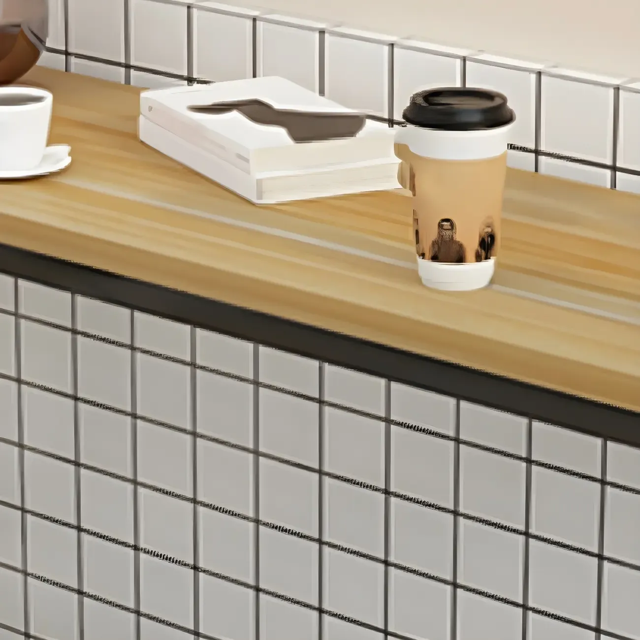 Rectangular Natural Wood Metal Trestle Bar Tables Image - 17