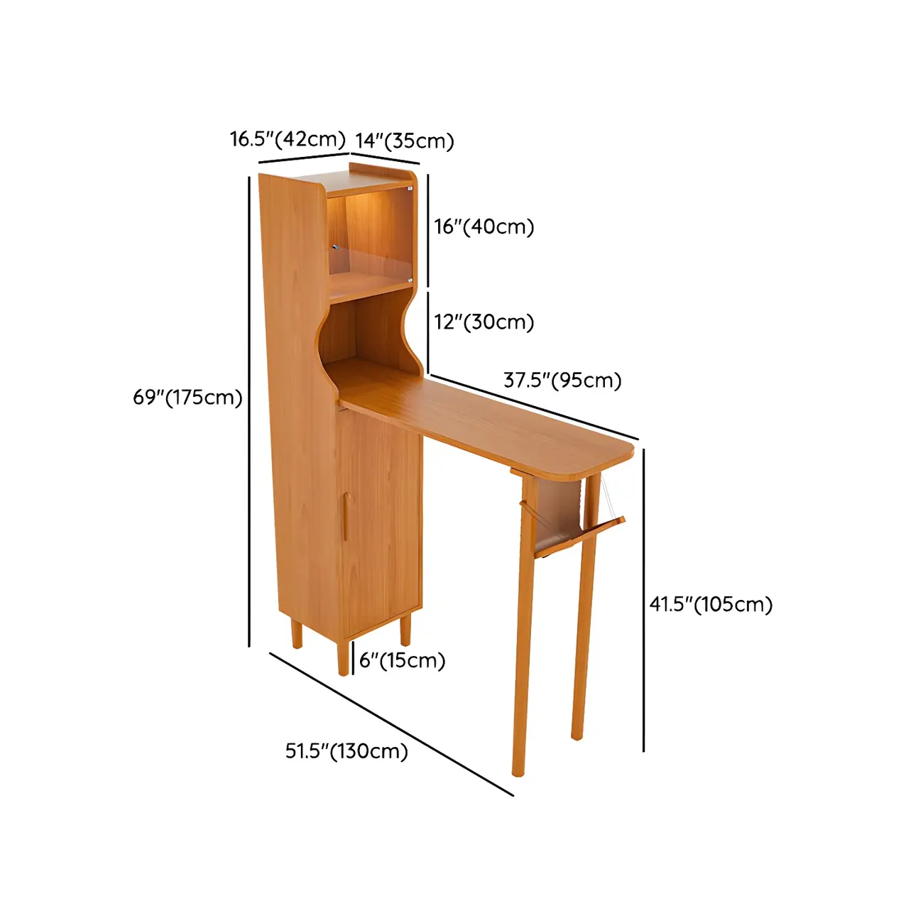 Scandinavian Natural Cherry Wood Storage Bar Tables Image - 12 | homeyfad