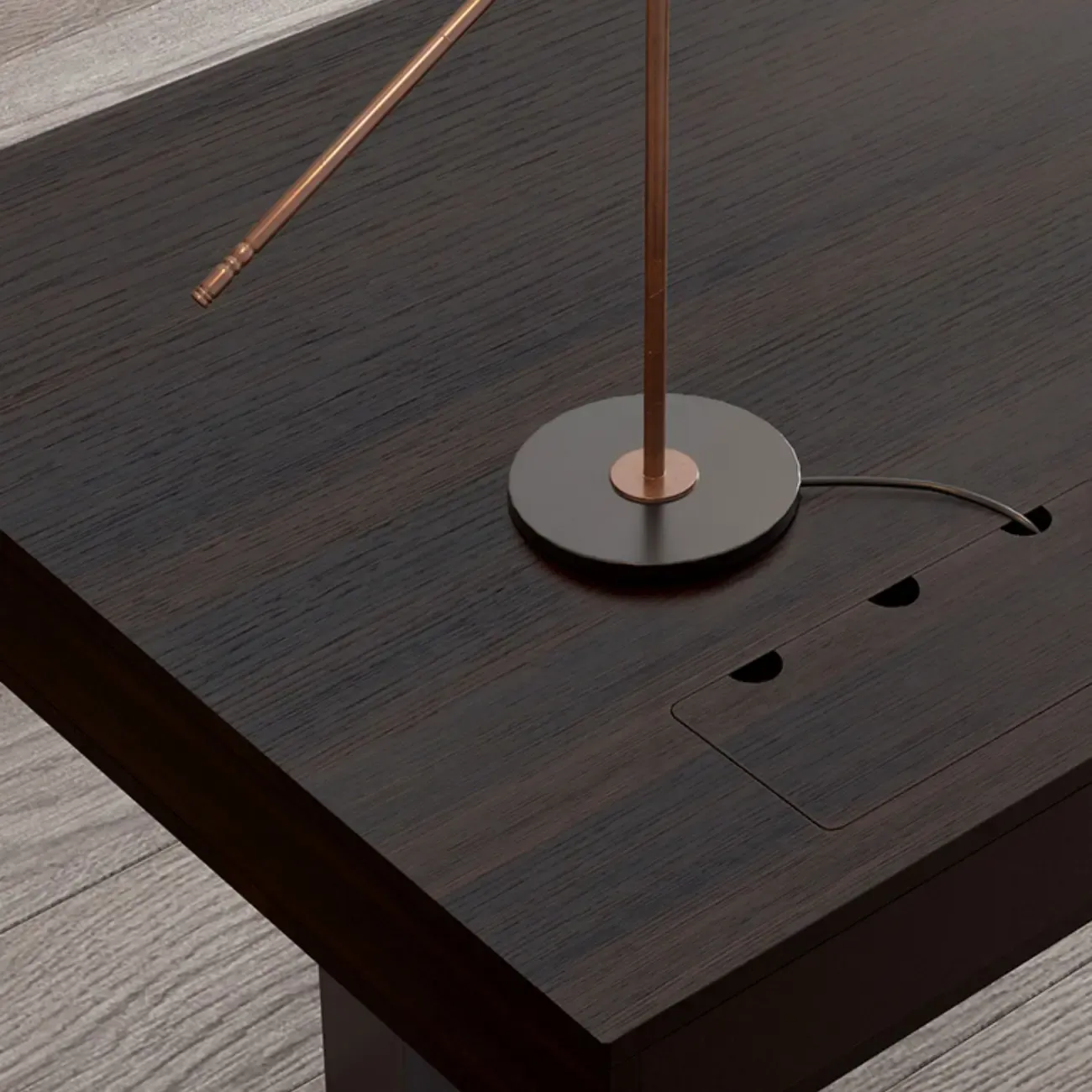 Glam Black Wooden Adjustable Standing Office Desk with Drawers Image - 8