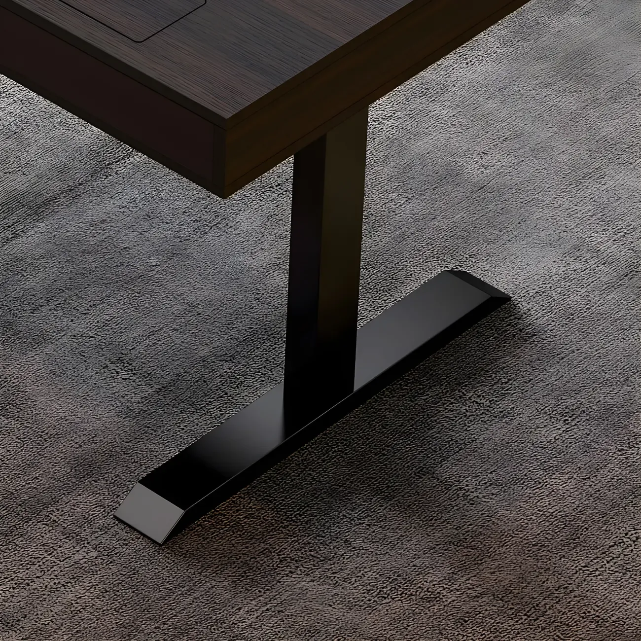 Glam Black Wooden Adjustable Standing Office Desk with Drawers Image - 9