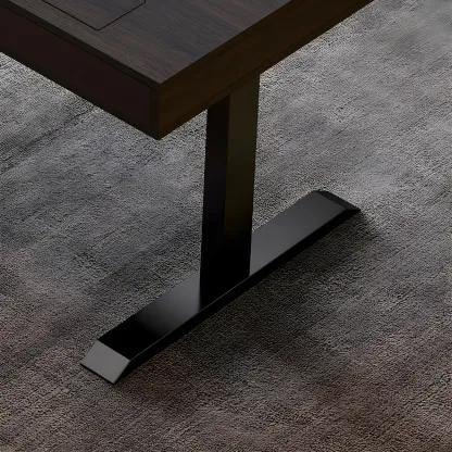 Glam Black Wooden Adjustable Standing Office Desk with Drawers Image - 9