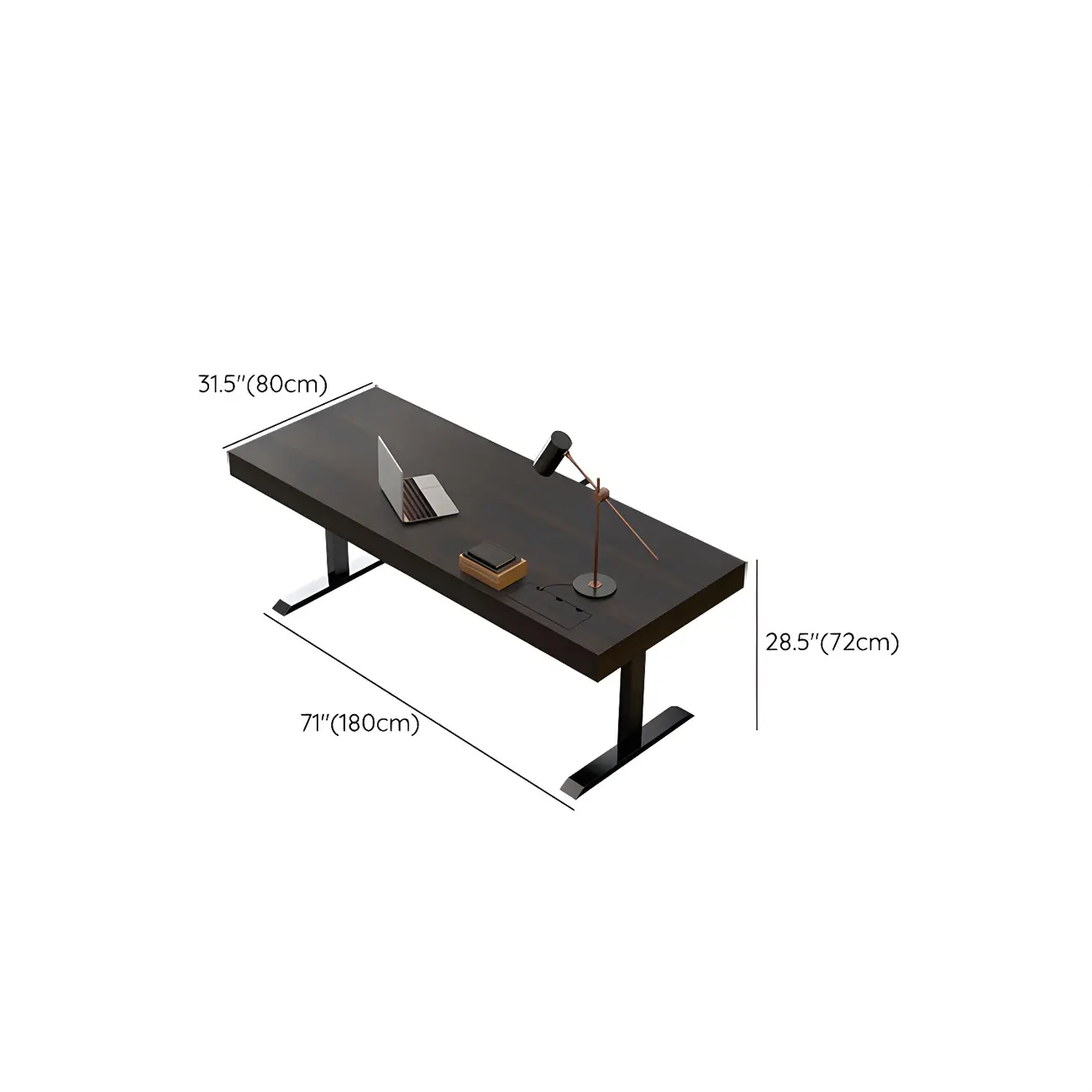 Glam Black Wooden Adjustable Standing Office Desk with Drawers Image - 13 | homeyfad