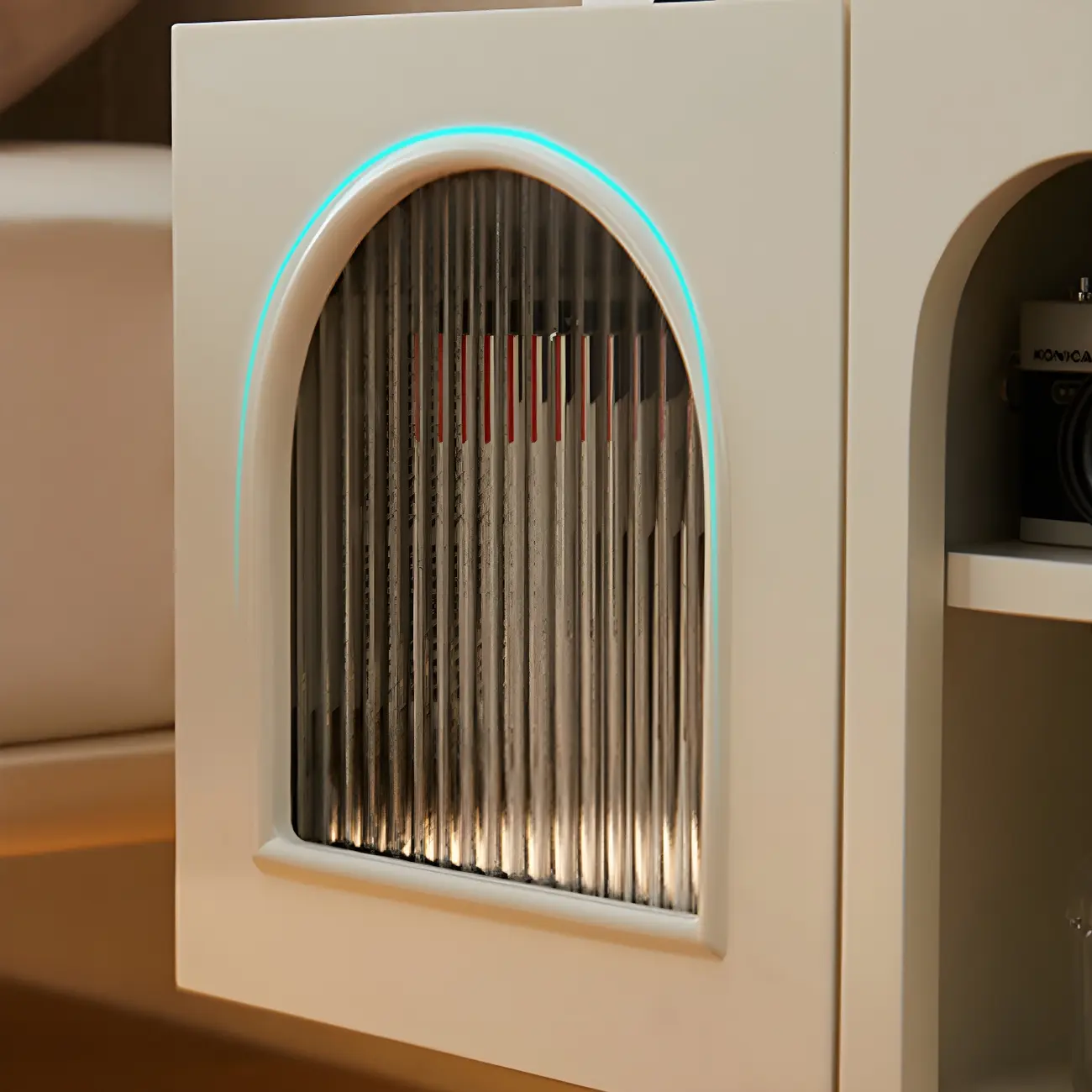 Narrow Cubic Wooden Black Nightstand in Steel Base Image - 7 | homeyfad