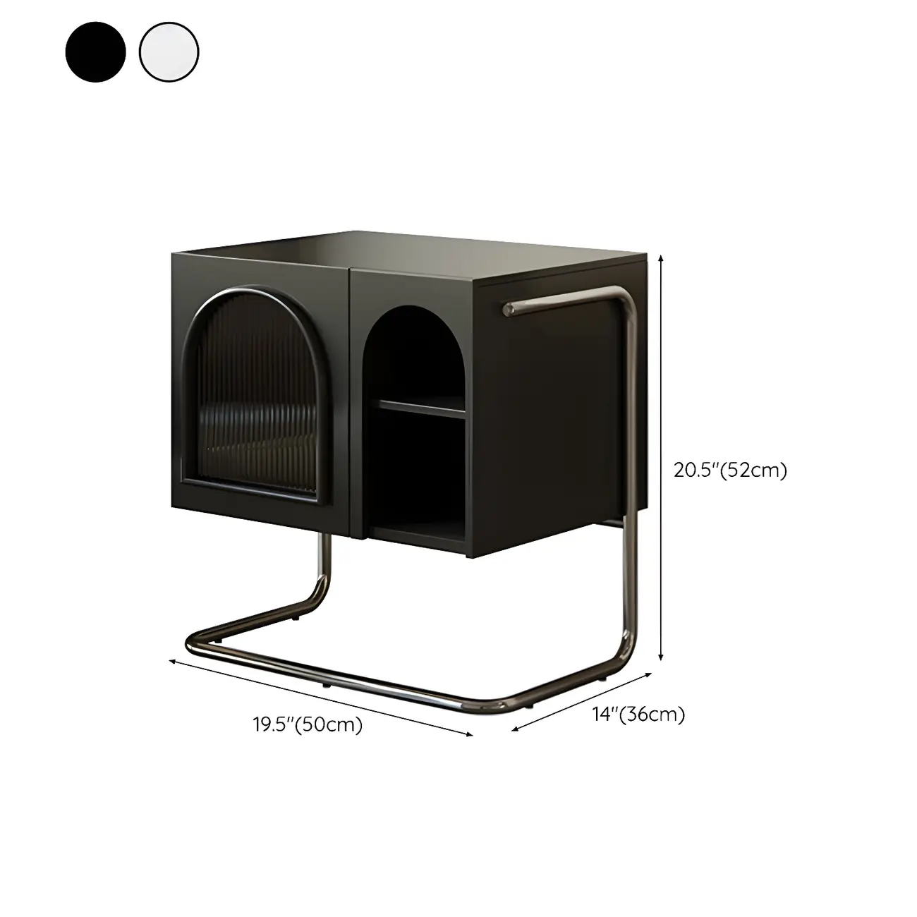 Narrow Cubic Wooden Black Nightstand in Steel Base #size | homeyfad