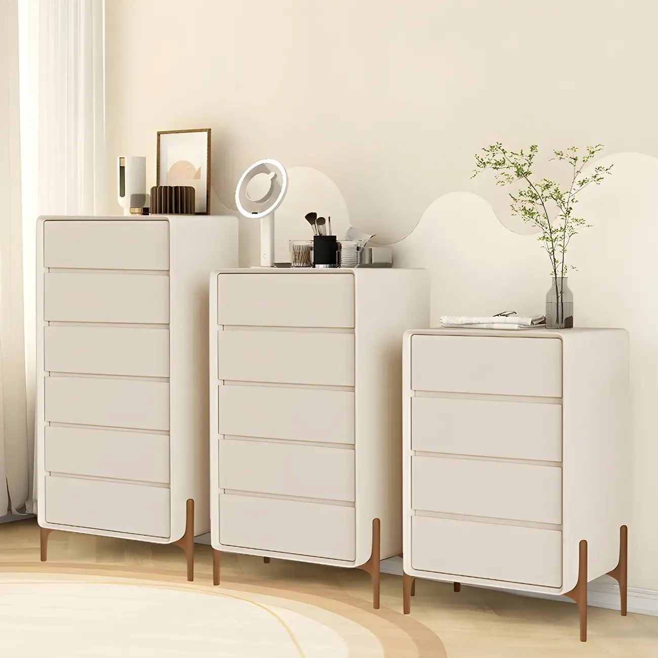 Modern Vertical Solid Wood Soft-Close Storage Chest Image - 1