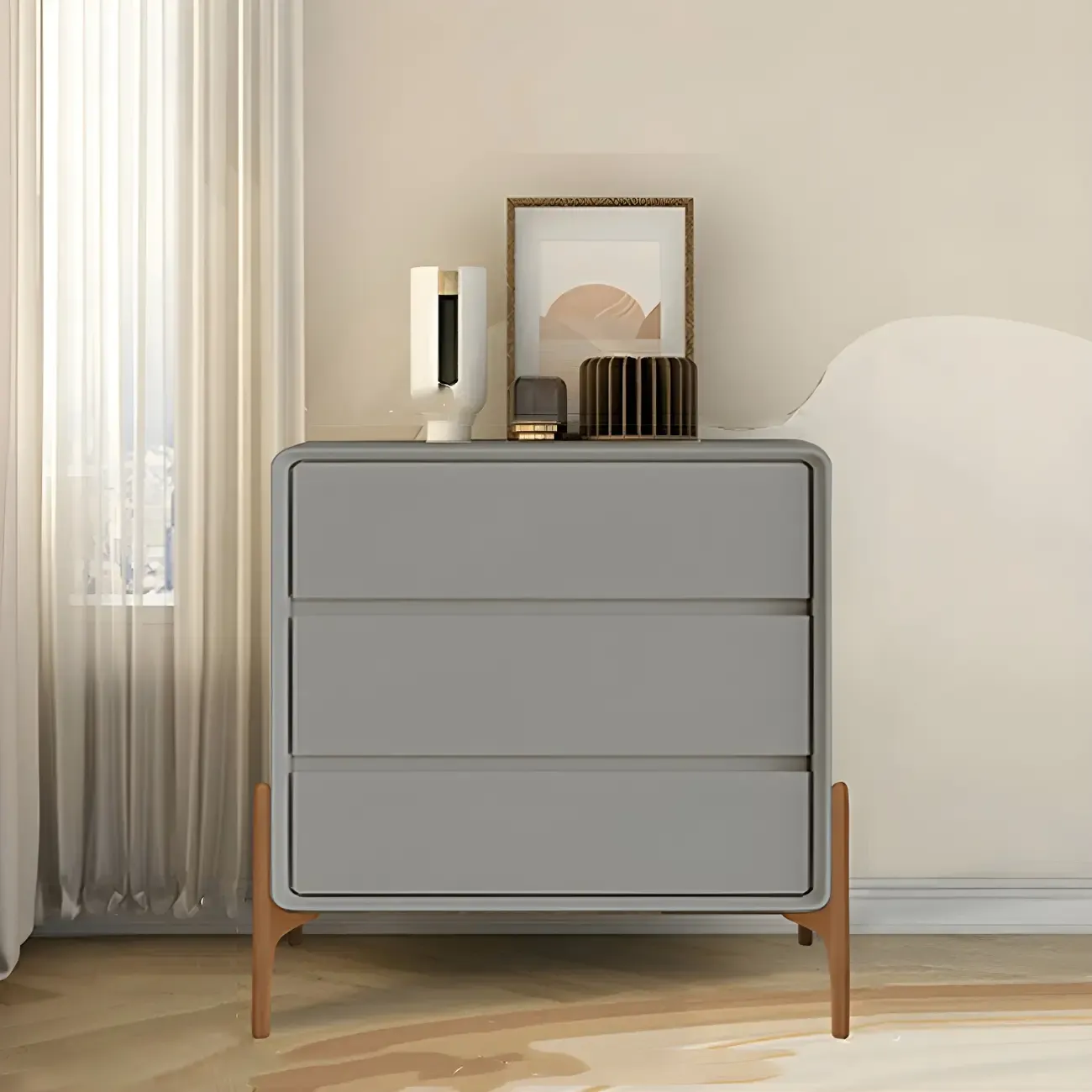 Modern Vertical Solid Wood Soft-Close Storage Chest Image - 10