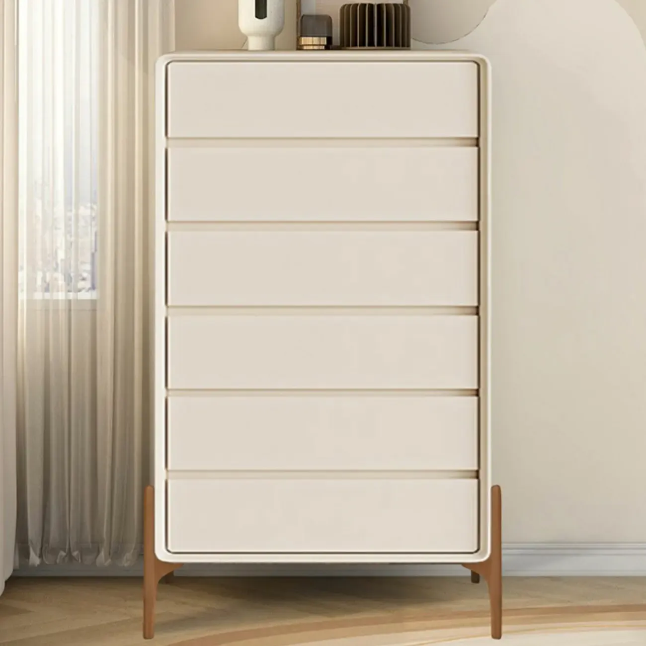 Modern Vertical Solid Wood Soft-Close Storage Chest Image - 8