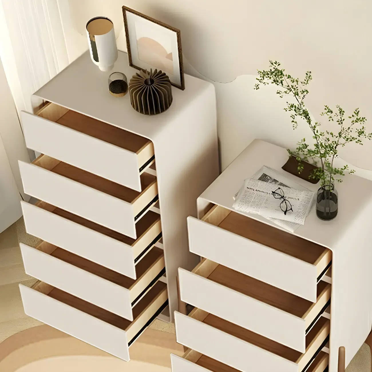 Modern Vertical Solid Wood Soft-Close Storage Chest Image - 2