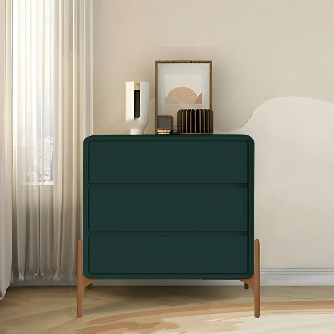 Modern Vertical Solid Wood Soft-Close Storage Chest Image - 12