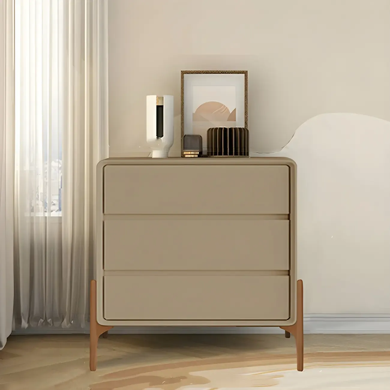 Modern Vertical Solid Wood Soft-Close Storage Chest Image - 16
