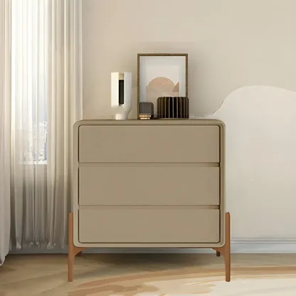 Modern Vertical Solid Wood Soft-Close Storage Chest Image - 16