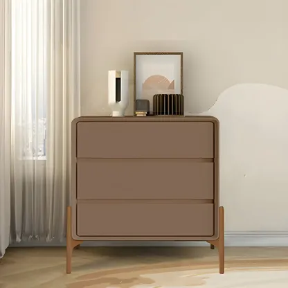 Modern Vertical Solid Wood Soft-Close Storage Chest Image - 17