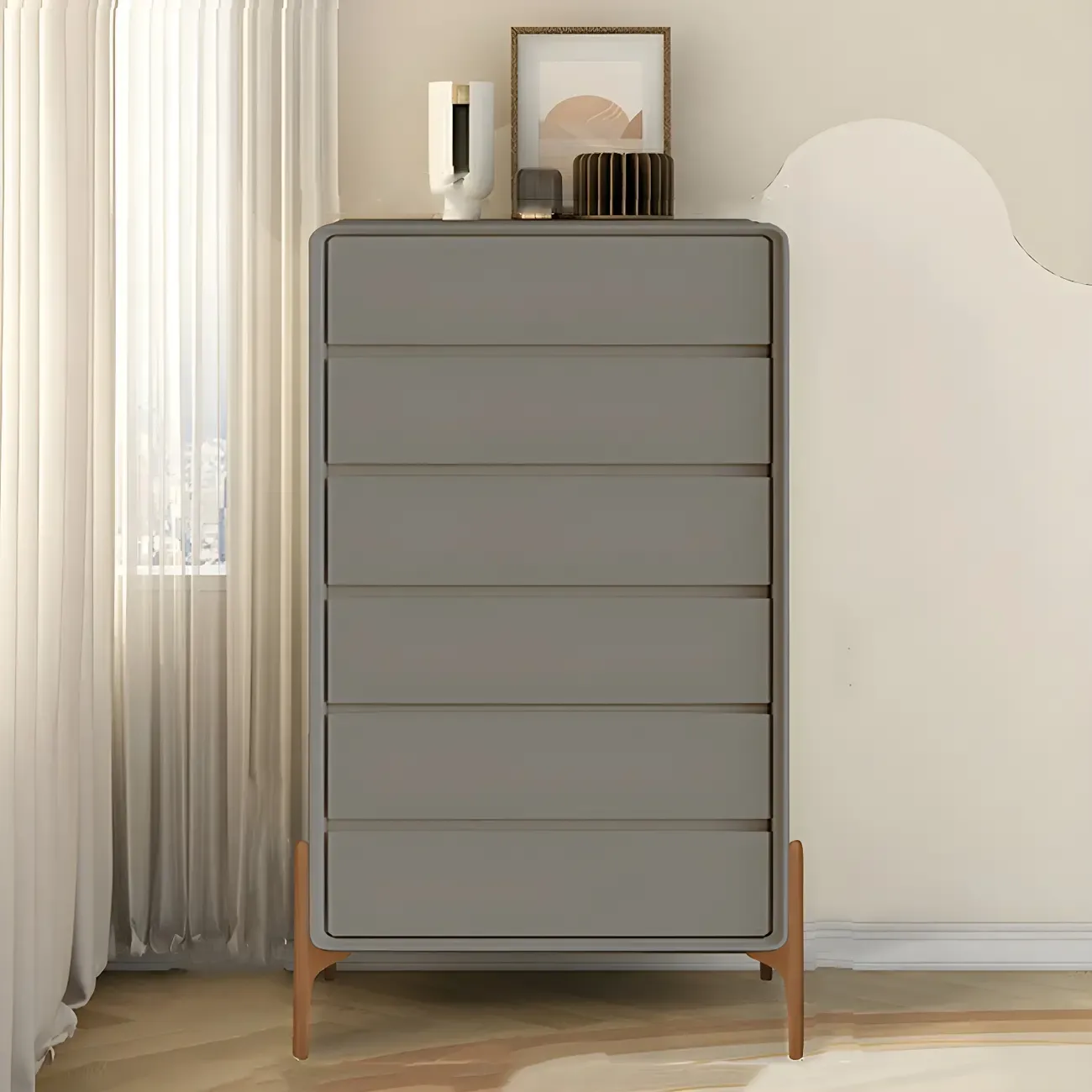 Modern Vertical Solid Wood Soft-Close Storage Chest Image - 19