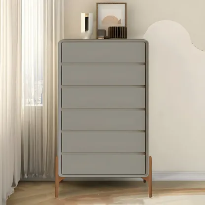 Modern Vertical Solid Wood Soft-Close Storage Chest Image - 20
