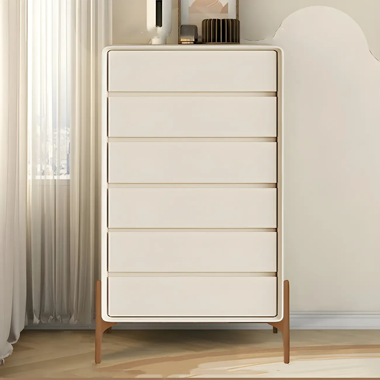 Modern Vertical Solid Wood Soft-Close Storage Chest Image - 21