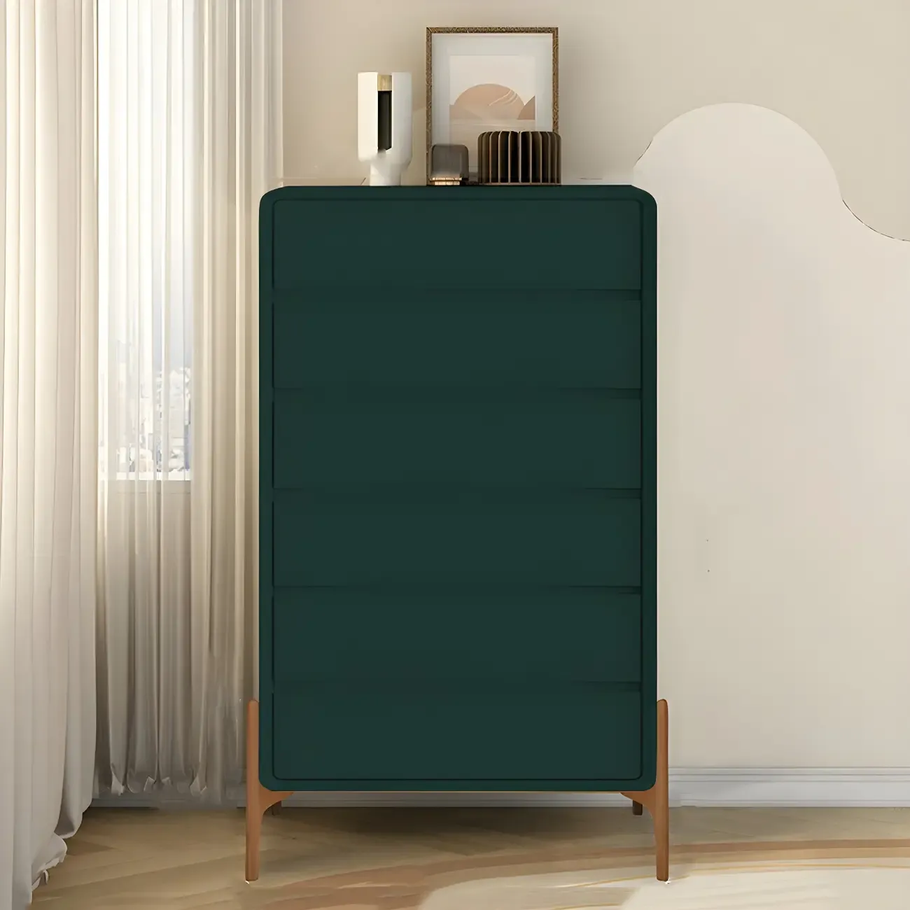 Modern Vertical Solid Wood Soft-Close Storage Chest Image - 22