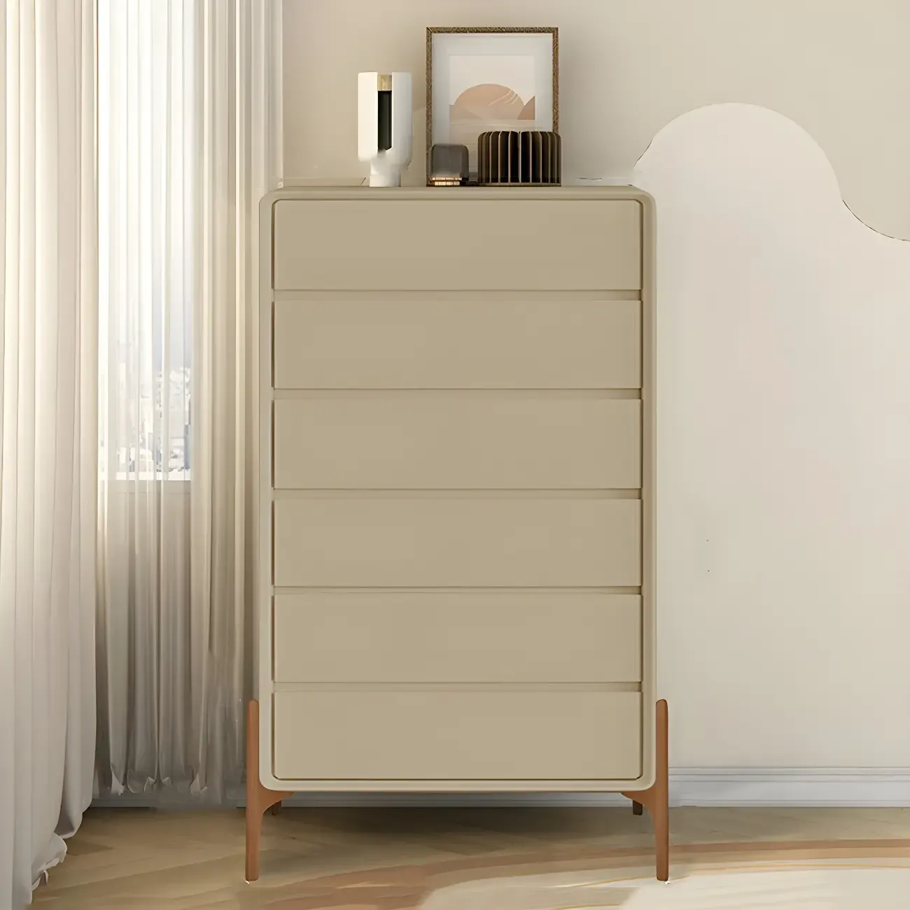 Modern Vertical Solid Wood Soft-Close Storage Chest Image - 23