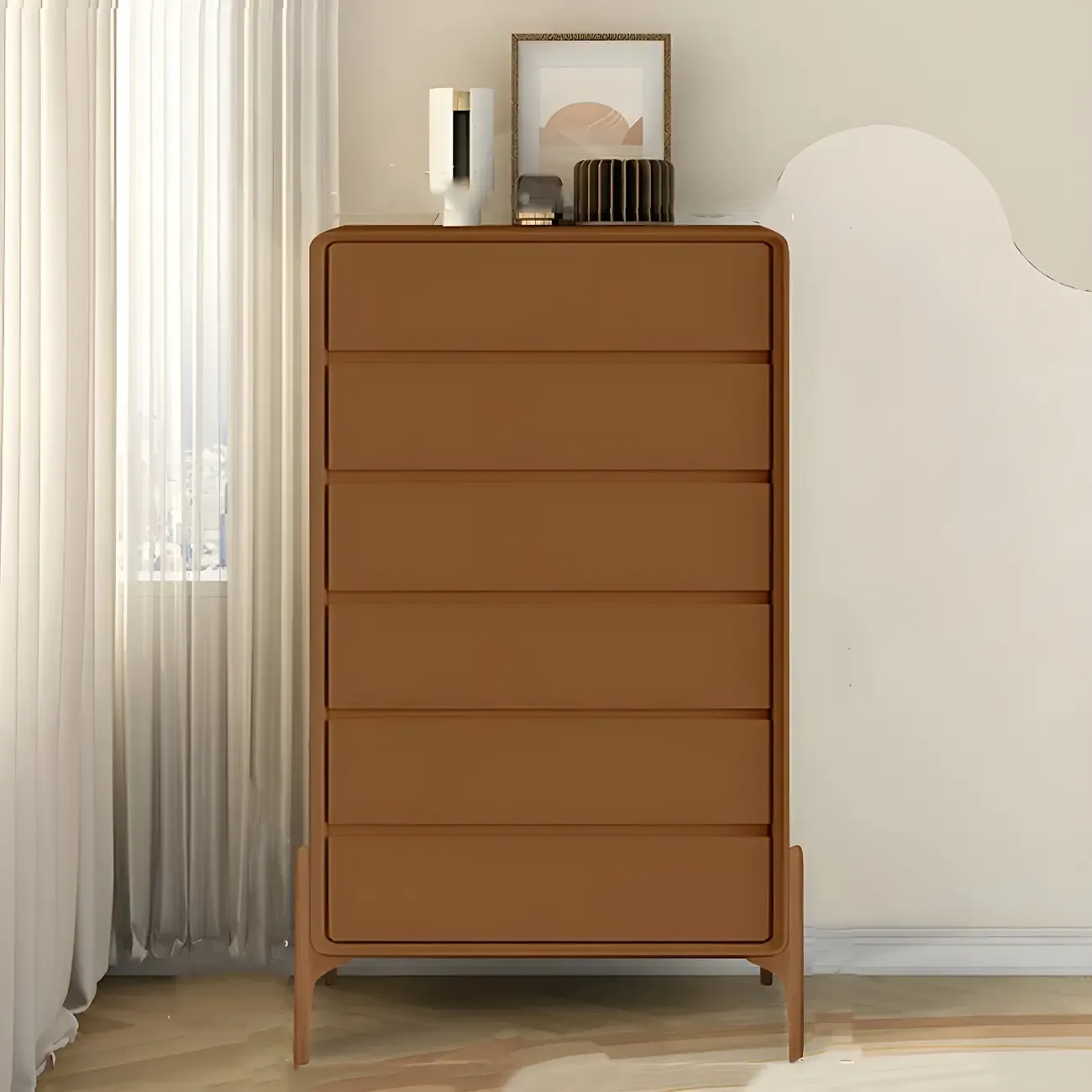 Modern Vertical Solid Wood Soft-Close Storage Chest Image - 24