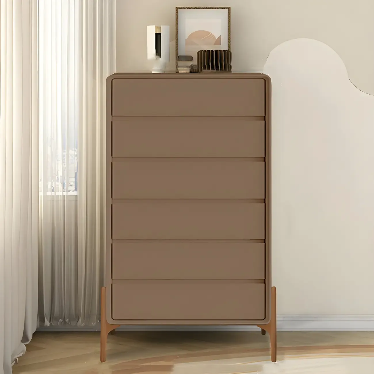 Modern Vertical Solid Wood Soft-Close Storage Chest Image - 26