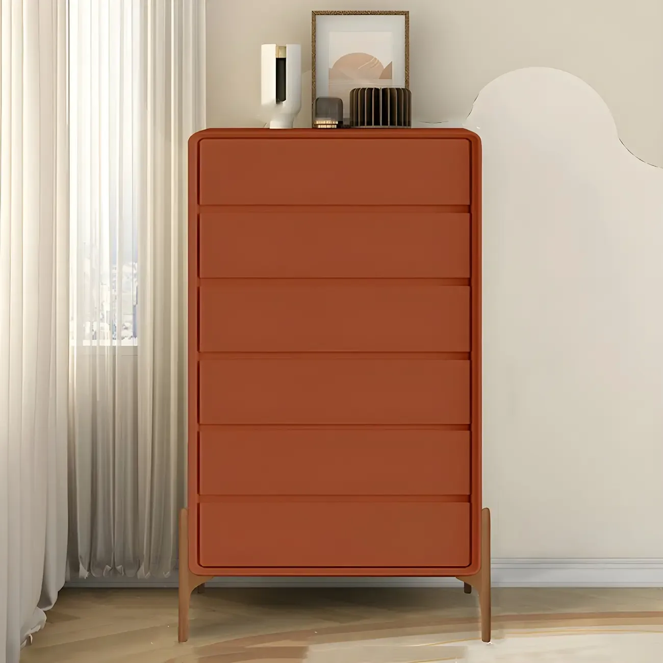 Modern Vertical Solid Wood Soft-Close Storage Chest Image - 27
