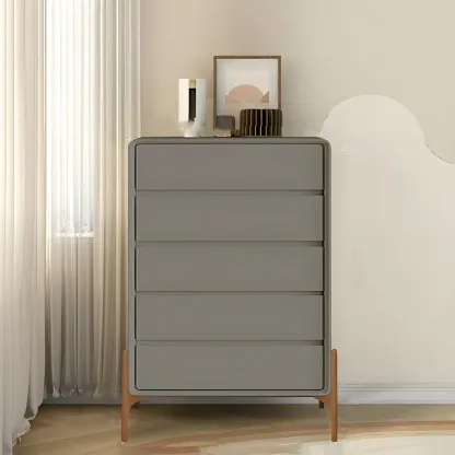 Modern Vertical Solid Wood Soft-Close Storage Chest Image - 28