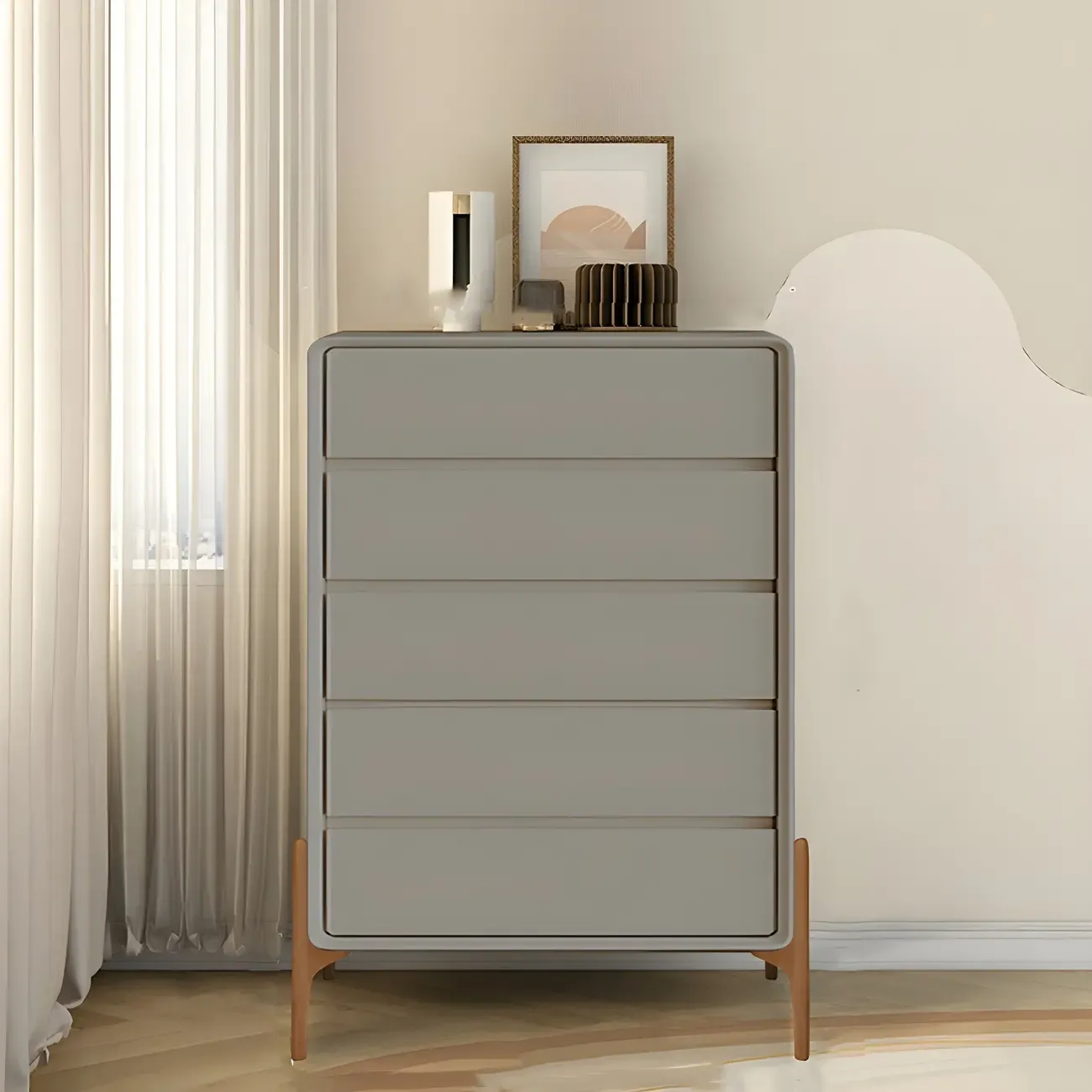Modern Vertical Solid Wood Soft-Close Storage Chest Image - 29