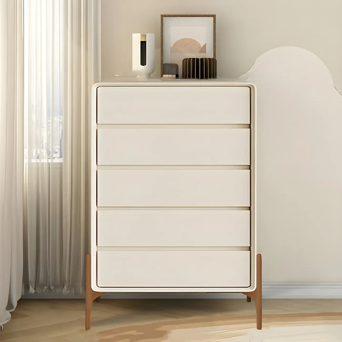 Modern Vertical Solid Wood Soft-Close Storage Chest Image - 30
