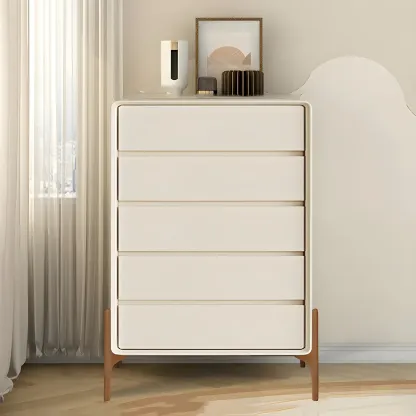 Modern Vertical Solid Wood Soft-Close Storage Chest Image - 30