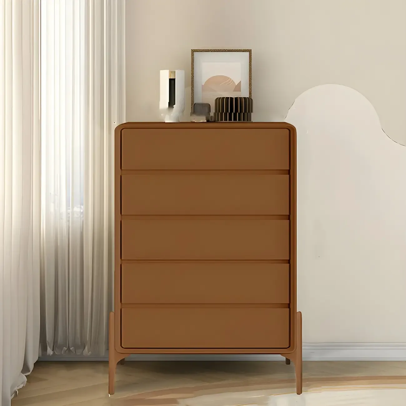 Modern Vertical Solid Wood Soft-Close Storage Chest Image - 33