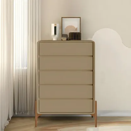 Modern Vertical Solid Wood Soft-Close Storage Chest Image - 34