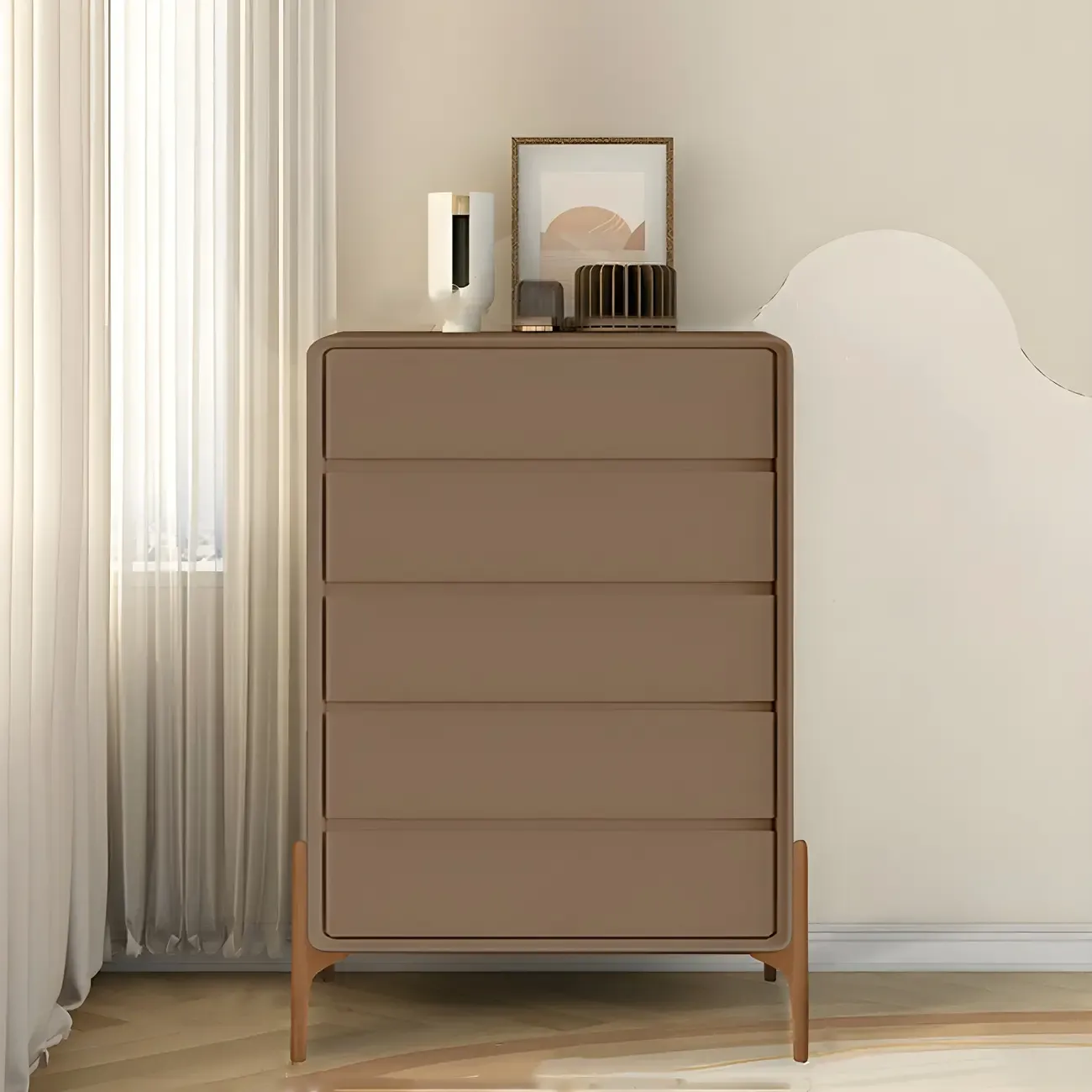 Modern Vertical Solid Wood Soft-Close Storage Chest Image - 35