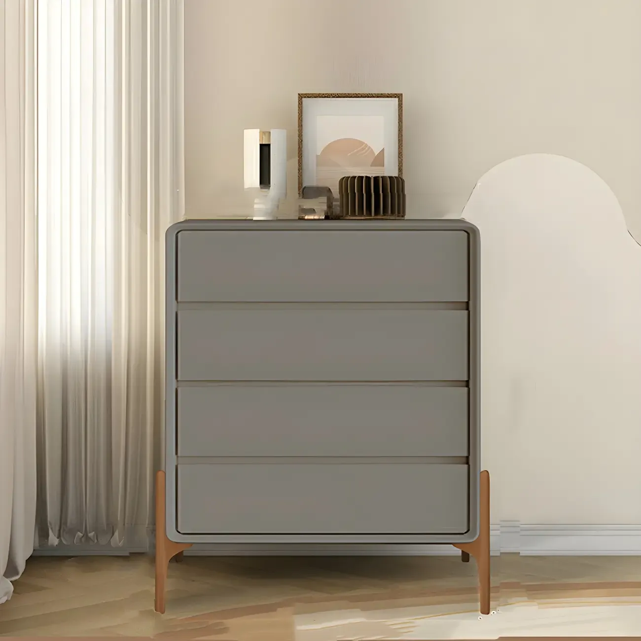 Modern Vertical Solid Wood Soft-Close Storage Chest Image - 37