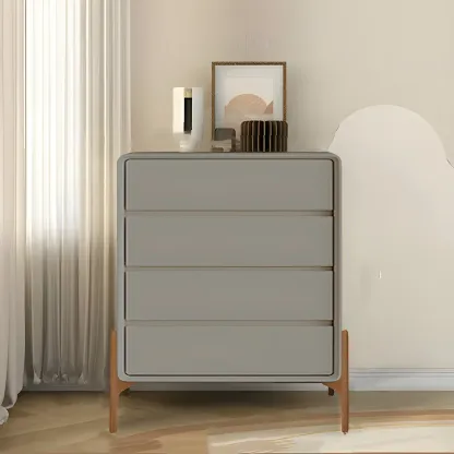 Modern Vertical Solid Wood Soft-Close Storage Chest Image - 38