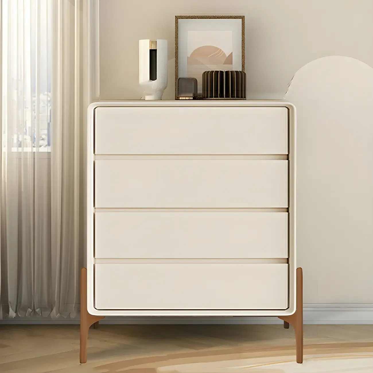 Modern Vertical Solid Wood Soft-Close Storage Chest Image - 39