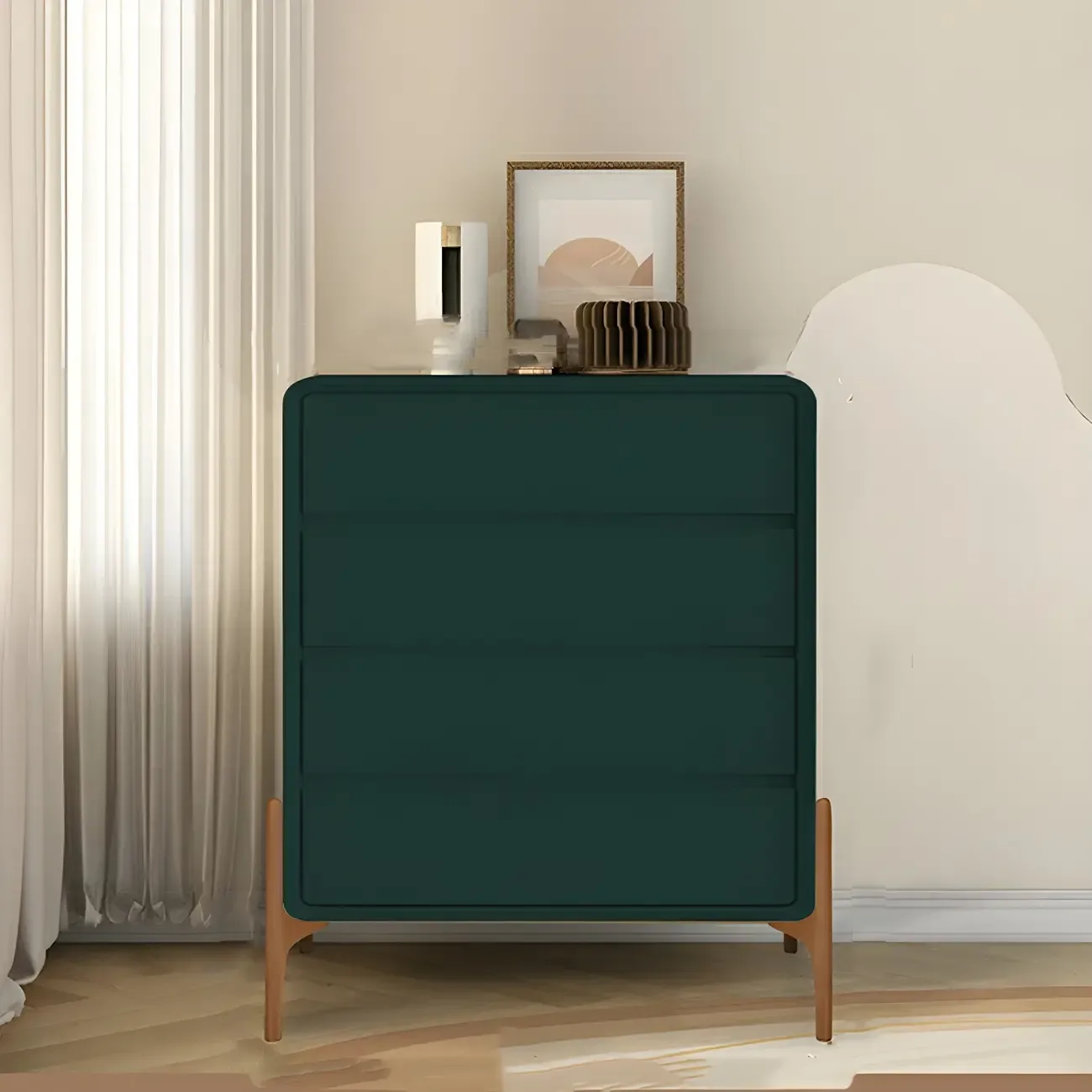 Modern Vertical Solid Wood Soft-Close Storage Chest Image - 40