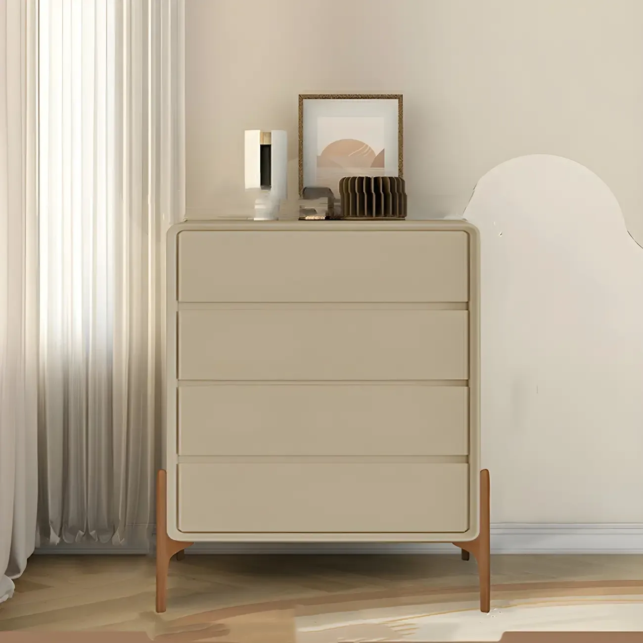 Modern Vertical Solid Wood Soft-Close Storage Chest Image - 41