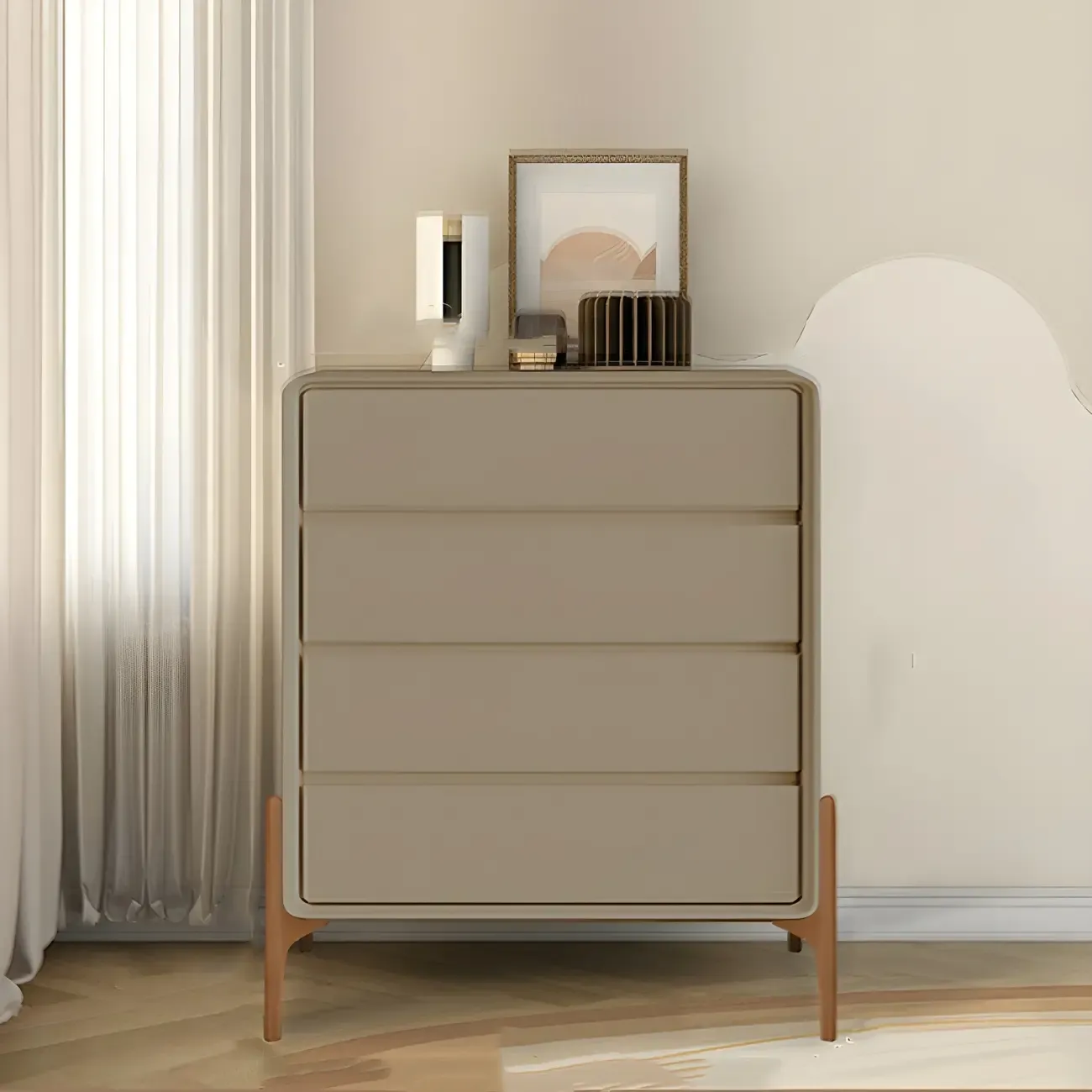 Modern Vertical Solid Wood Soft-Close Storage Chest Image - 43