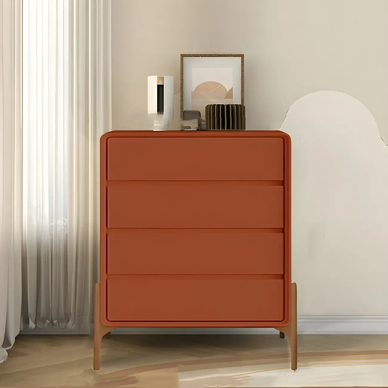 Modern Vertical Solid Wood Soft-Close Storage Chest Image - 45