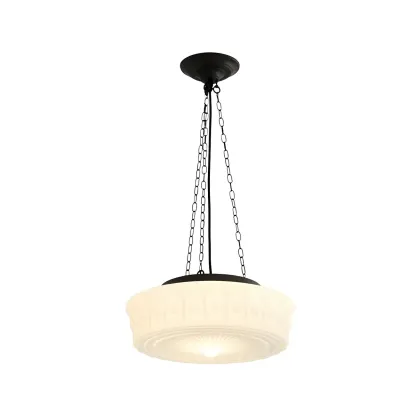 Vintage Flush Mount Chandelier with Frosted Glass Image - 6