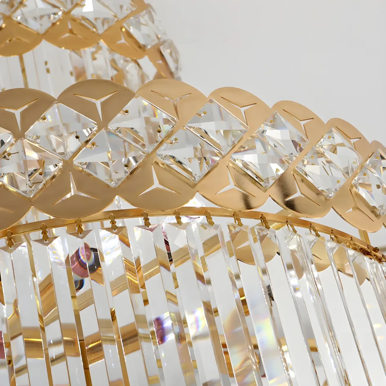 Luxurious Spiral Tiered LED Crystal Chandelier Image - 12