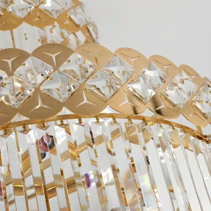 Luxurious Spiral Tiered LED Crystal Chandelier Image - 12