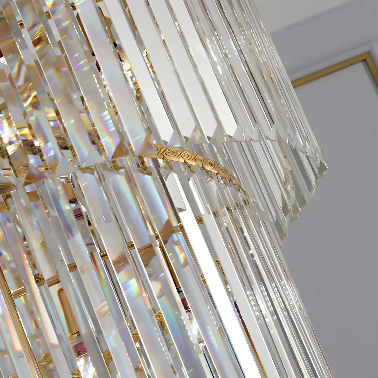 Luxurious Spiral Tiered LED Crystal Chandelier Image - 4