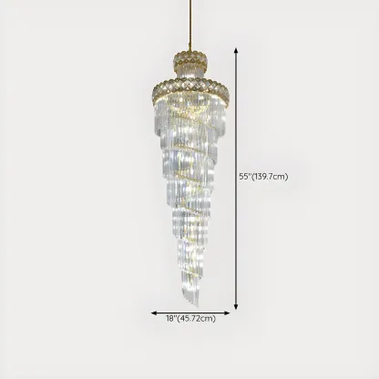 Luxurious Spiral Tiered LED Crystal Chandelier #size