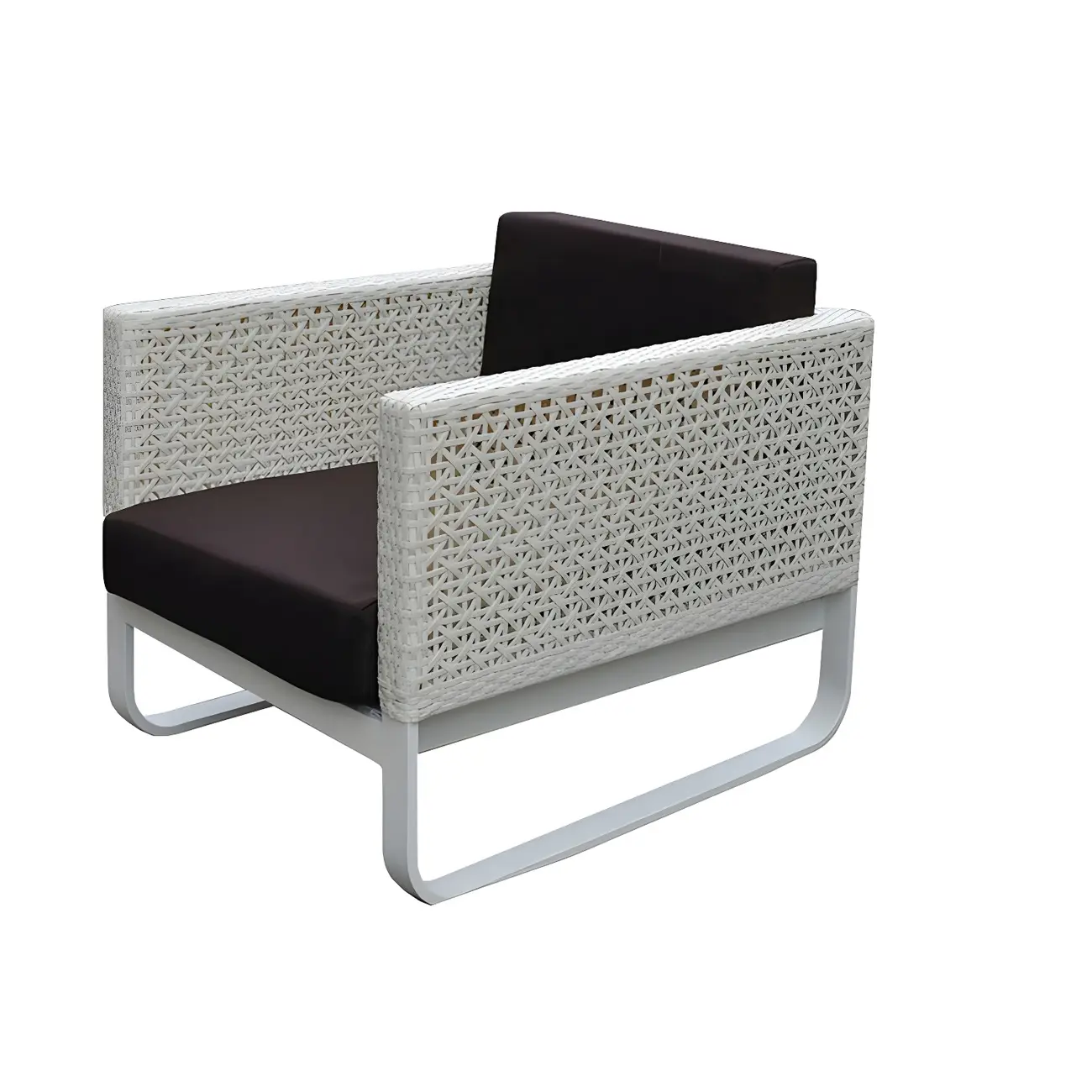 Modern Metal Symmetrical Outdoor Patio Sofa Image - 2 | homeyfad