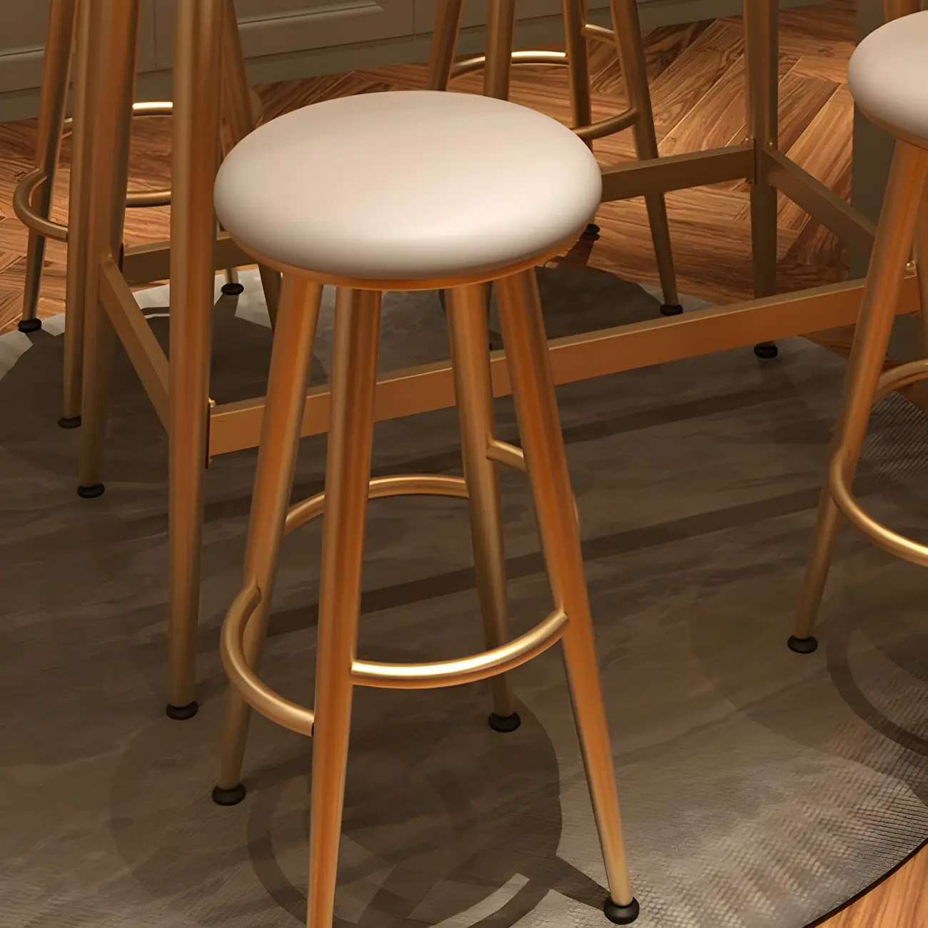 Compact Clear Glass Gold Metal Shelf Free Form Bar Tables Image - 6 | homeyfad