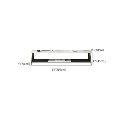Minimalist Stone TV Stand with Open Shelving for Living Room #size